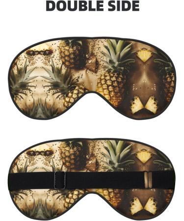 Gold Glitter Pineapple Eye Mask | Soft & Breathable Sleep Patch for Women | Perfect Travel Accessory - Buy Online on SooperMarket.com