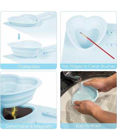 PJOETYONE 17PCS Silicone Craft Mat Set for Resin Casting and DIY Creations | Heat Resistant Blue Silicone Painting Mat for Art Clay - Buy Online on SooperMarket.com