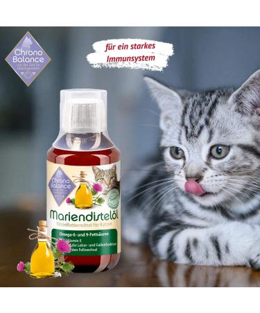 Chronobalance Milk Thistle Oil for Cats Natural Nutritional Supplement for Fur Health Rich in Vitamin E Omega-6 & Omega-9 (100ml) - Buy Online on SooperMarket.com