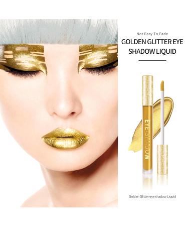 Liquid Gold Glitter Eyeshadow | Long-Lasting Metallic Shine for Halloween & Christmas Party Makeup - Buy Online on SooperMarket.com