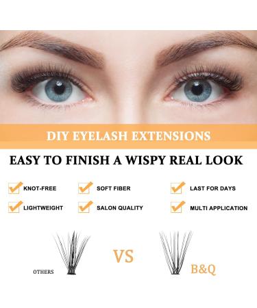 20D 0.07D 16mm Cluster Lashes - 120 Pcs Individual C D Curl B&Q LASH DIY Eyelash Extensions at Home - Individual Eyelashes - 10D to 20D - B&Q LASH - Buy Online on SooperMarket.com