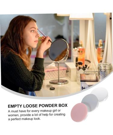 NOLITOY 3pcs Powder Box with Mirror Powder Compact Blush Makeup Empty Powder Case Powder Puff Sieve - Buy Online on SooperMarket.com