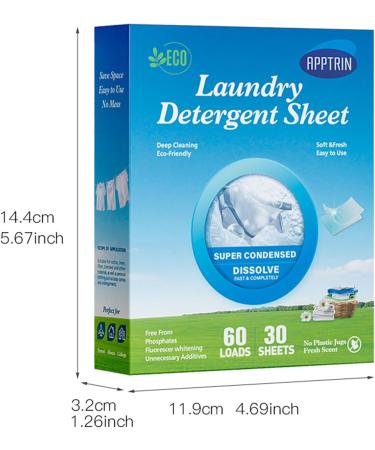 acime Sheet Laundry Detergent | Natural Washer Detergent Sheets with Scent - Multifunctional Household Cleaning Supplies Portable Liquid Less Sheets for Clothing Cotton Fabric - Buy Online on SooperMarket.com