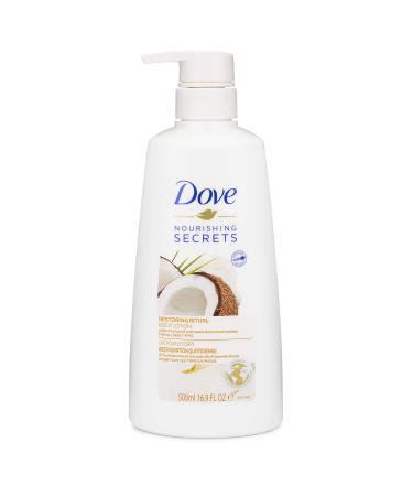 Dove Nourishing Secrets Restoring Body Lotion, Dry Skin Relief for Women with Coconut Oil and Sweet Almond Extracts - 16.9 FL OZ Pump Bottle 16.91 Fl Oz (Pack of 1)