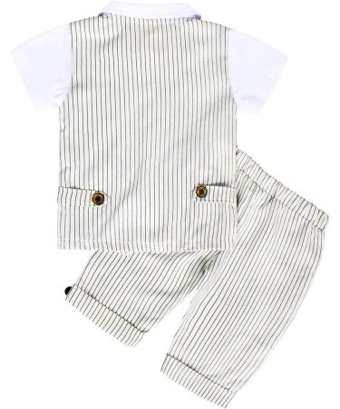 AmzBarley Baby Boys Gentlemans Outfit Suit | Kids Formal Tuxedo Romper Set | Ivory, 1-2 Years - Buy Online on SooperMarket.com