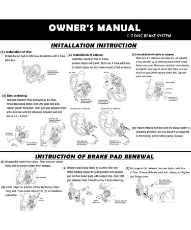 Farbetter Mechanical Bike Disc Brake Kit - Front & Rear Calipers, Levers, Cables, 160mm Rotor - Black - Buy Online on SooperMarket.com