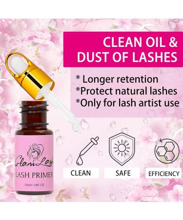 Lash Primer 10ML for Eyelash Extensions | Pre-Treatment for Semi Permanent Lashes | Removes Proteins & Oils | Increases Glue Bonding Retention | Includes Dropper - Buy Online on SooperMarket.com