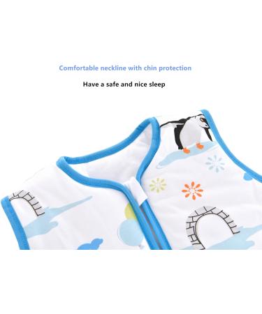 Chilsuessy 2.5 Tog Baby Sleeping Bag | Penguin Family Design | 100% Cotton Nursery Bedding | 130cm/4-6 Years | All Year Round Wearable Blanket - Buy Online on SooperMarket.com