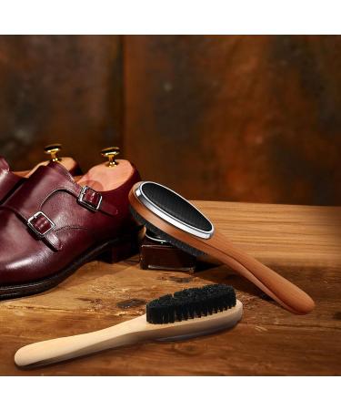 2-Piece 3-in-1 Lint Remover Brush & Shoe Horn - Beech Wood Handle for Clothes Wool Coats Couches & Pet Hair - Double-Sided Garment Cleaning Tool - Buy Online on SooperMarket.com