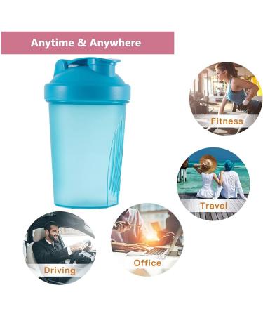 KANGSIT Protein Shaker Bottle with Stainless Steel Mixing Ball BPA- and DEHP-free Leakproof Flip On Lid- Protein & Supplement Shaker Bottle 400ml Blue - Buy Online on SooperMarket.com