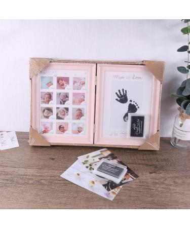 Mikytoper Baby Hand and Footprint Kit - Reusable Ink, Framed Photo Frame in Foldable Pink Design - Buy Online on SooperMarket.com