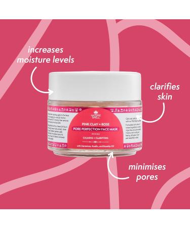 Nature Spell Pink Clay & Rose Pore Perfection Face Mask 100 ml - Clarifies and tightens the pores Transforms dull & tired skin For All Skin Types 100% Vegan Made In The UK - Buy Online on SooperMarket.com