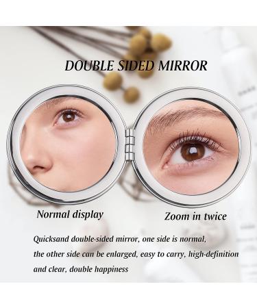 JIABEIUS Compact Mirror Magnifier - Quicksand Pink | Portable Folding Mirror for Purses - Buy Online on SooperMarket.com