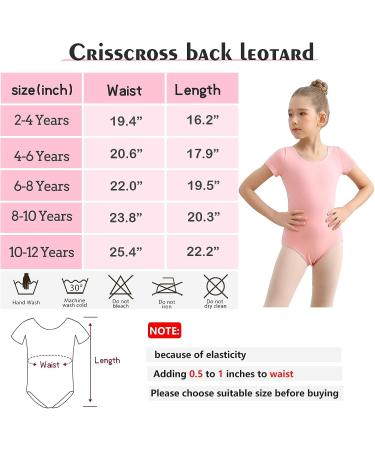 MOLLDAN Girls Dance Ballet Leotard | Short Sleeve | Criss Cross Straps | Black | Size 8-10 Years - Buy Online on SooperMarket.com
