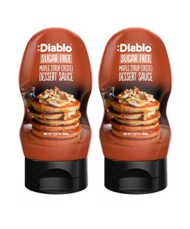 Diablo Maple Syrup Dessert Sauce | Sugar Free | Gluten Free | Diabetic Friendly | Hamper Available - Perfect for Gifting | 390g Maple 780 ml (Pack of 1)