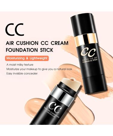 CC Cream Foundation Full Coverage Air Cushion CC Foundation Stick Color Correction Cream Concealer Full Coverage Lightweight Waterproof Natural Glowy Makeup Cover Blemishes & Redness - Buy Online on SooperMarket.com