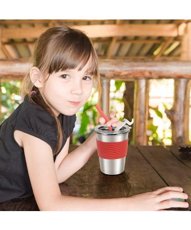 Yummy Sam Kids Stainless Steel Cups with Silicone Straws and Spill-proof Lids - 5 Pack 12oz Toddler Tumblers with Heat-insulated Sleeves - Buy Online on SooperMarket.com