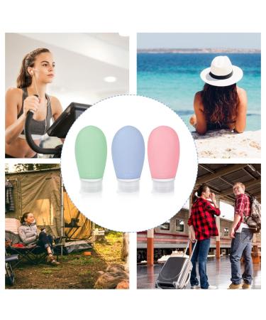 OPRET 4-Piece Silicone Travel Bottles Set - 60ml Leakproof Refillable BPA-Free Containers for Shampoo & Cream - TSA-Approved in Blue Green Pink & Gray - Buy Online on SooperMarket.com