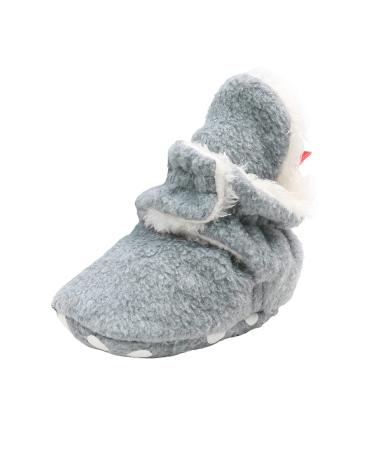 TMEOG Baby Booties Slippers Infant Boots Newborn First Walking Shoes Baby Winter Sock Crib Shoes for Boys Girls 0-18Months 6-12 Months B Light Grey Furry