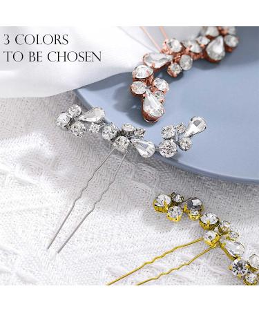 Bride Wedding Hair Pins - Silver Crystal Rhinestone Hair Accessories (Pack of 2) - Easedaily - Buy Online on SooperMarket.com