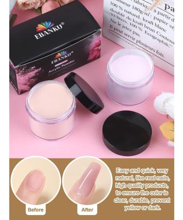 EBANKU Pink Nude Acrylic Powder Set 2 Colors Acrylic Nail Powder Professional Acrylic Powder for Nail Acrylic Extension Nail Carving Long-Lasting No Nail Lamp Needed - Buy Online on SooperMarket.com