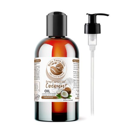 NEW Coconut Oil Fractionated. 8oz. Steam-distilled. US-made. Organic. 100% Pure. Always Liquid. Hexane-free. Carrier Oil f...