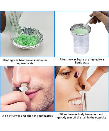 Nasal Wax Set for Men & Women - 100g Nose Hair Removal Kit with 2 Depilatory Wax Beans 50 Applicators & 6 Aluminum Cups - Safe & Effective Hair Removal - Buy Online on SooperMarket.com