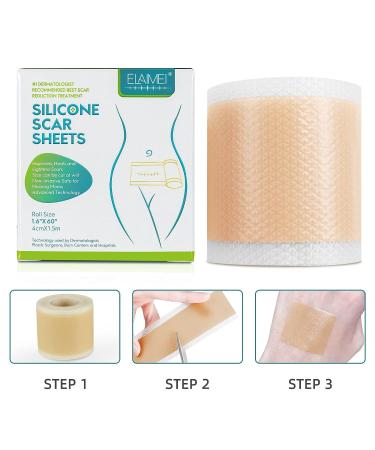WUHEMA Silicone Scar Tape Roll - Soften, Flatten, and Remove Scars - Reusable and Washable - for Acne, Cesarean Section, Keloid, and Surgery Scars - Buy Online on SooperMarket.com