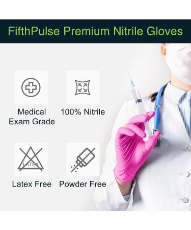 Fuchsia Hot Pink Nitrile Disposable Gloves - 50 Count - Medium 3 Mil - Powder & Latex Free - Medical Exam & Food Safe Gloves - Buy Online on SooperMarket.com