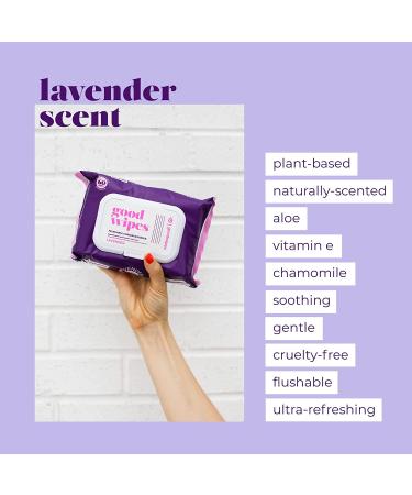 Goodwipes Lavender Scented Flushable Butt Wipes - Biodegradable with Botanicals - Aloe, Septic Safe, 180 Count (3 Packs of 60) - Buy Online on SooperMarket.com