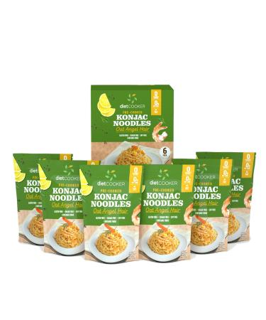DIET COOKER Premium Konjac Noodles Shirataki Noodle Keto & Vegan Friendly Odor Free Low Calorie Pasta Zero Net Carbs Healthy Diet Food 9.52 Ounce (Pack of 6) - Oat Angel Hair Oat Angel Hair 9.52 Ounce (Pack of 6)