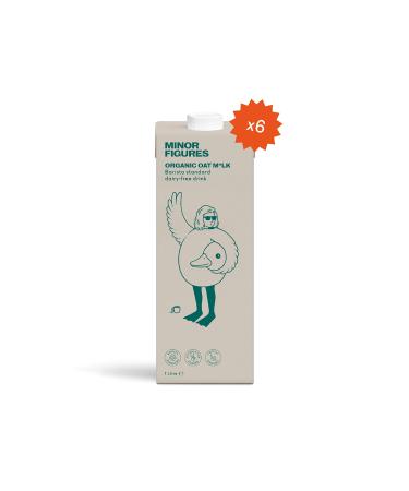 Minor Figures - Organic Oat Milk, Unsweetened Barista Oat Milk, 33.8 Oz (Pack of 6) | USDA Organic | Coffee Creamer | Non Dairy | Vegan | Shelf Stable