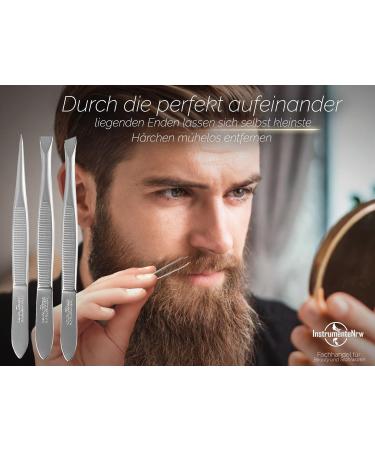 Solingen Professional Tweezers Set - 3-Piece Stainless Steel Eyebrow & Hair Plucking Tweezer Set - Made in Germany - Buy Online on SooperMarket.com