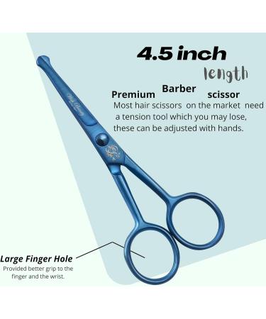 Kids Safety Hairdressing Scissors with Round Tips and Curved Blades - Professional Salon Barber Scissors for Baby Haircuts (Blue 4.5 inch) - Buy Online on SooperMarket.com