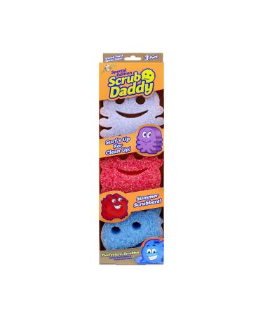 Scrub Daddy Sponge - Summer Shapes - Non- Scratch Scrubbers for Dishes and Home - 3ct