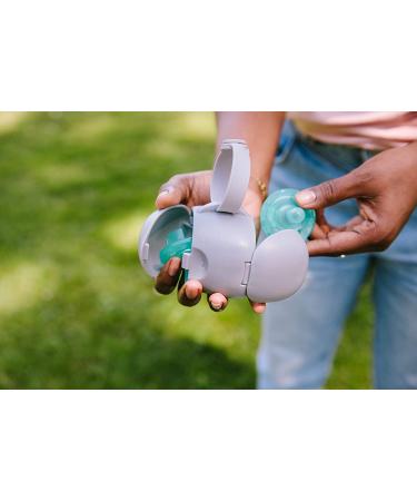 Ubbi On The Go Dual Pacifier Holder with Silicone Strap - Gray | Keep Baby's Binkies Clean and Accessible - Buy Online on SooperMarket.com