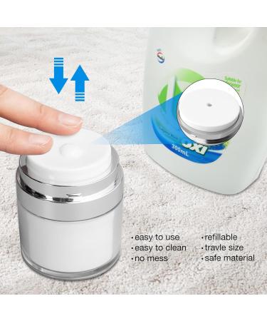 2Pcs 30ml Airless Pump Travel Cream Bottles Set - Refillable Cosmetic Containers for Lotions and Creams - Buy Online on SooperMarket.com