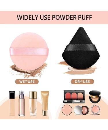 Buy HEYMKGO 3 Pcs Powder Puff Set Triangle Velvet Makeup Sponge for Dual Use | Reusable Wet & Dry Face Cleansing Puff | International Shipping Available - Buy Online on SooperMarket.com