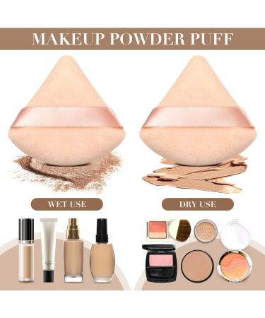 Triangle Makeup Sponge Set - 4 Pcs Cosmetics Face Powder Puff for Foundation - Soft Velvet Body Cushion Pads in Black Nude - Buy Online on SooperMarket.com