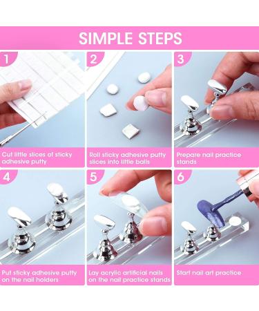 Flasoo Acrylic Nail Holder Stands Set with Magnetic Tip Holders - Silver - Buy Online on SooperMarket.com