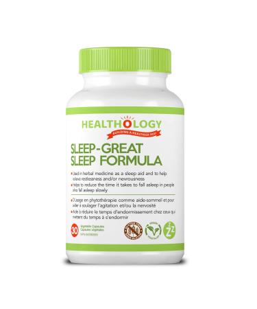Healthology Sleep-Great Natural Sleep Aid Supplement (30 Capsules)