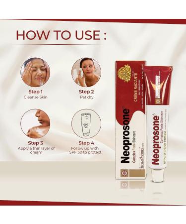 NEOPROSONE Skin Brightening Cream 1.7 Fl oz/50 ml | Fade Dark Spots on Face, Elbows, Knees & Body | Alpha Arbutin, Lactic Acid, Castor Oil - Buy Online on SooperMarket.com