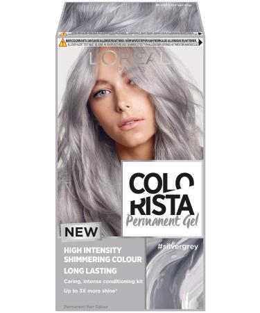 L'Or al Paris Colorista Permanent Gel Hair Dye Long-Lasting and Vibrant At-Home Hair Colour High-Intensity Hues with Up to 3x More Shine Colour: Silver Grey