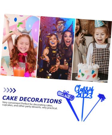 ABOOFAN 90 Pcs Graduation Cake Insert Grad Cupcake Toppers Graduation Decorations Graduation Cupcake Decoration Toppers Graduation Dessert Topper Cupcakes Black Decor Graduate Paper Cup 7.6X4CMx3pcs Bluex3pcs - Buy Online on SooperMarket.com