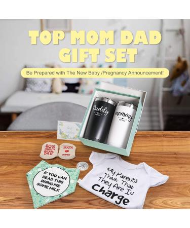Pregnancy Gifts for First Time Moms: Daddy and Mommy Est 2022 20oz Insulated Tumblers Set - Top New Parents Gifts for Baby Shower - Buy Online on SooperMarket.com