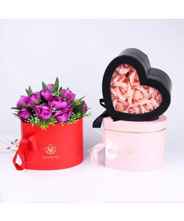 RENGTIN Heart-Shaped Paper Mache Box with Lid & Ribbon - Pink | Ideal for Packaging, Crafting, Storage - Perfect for Jewelry, Cosmetics & Gifts - Buy Online on SooperMarket.com