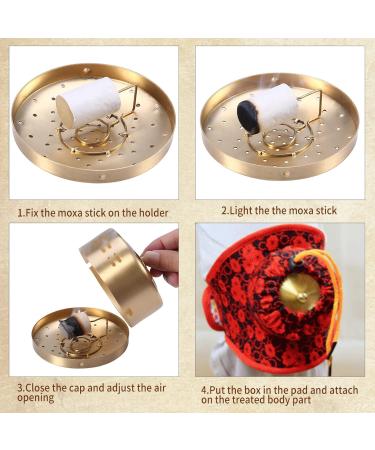 Adjustable Copper Moxibustion Box - 3 Corridors Thickened Acupuncture Moxa Burner Holder Temperature Control for Elderly Care - Buy Online on SooperMarket.com