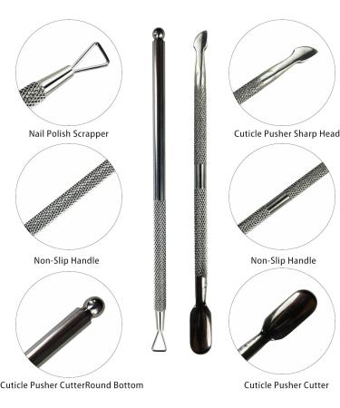 Lofuanna Cuticle Nippers and Pusher Set - Professional Stainless Steel Manicure Tools for Dead Skin Fingernails and Toenails (Black) - Buy Online on SooperMarket.com