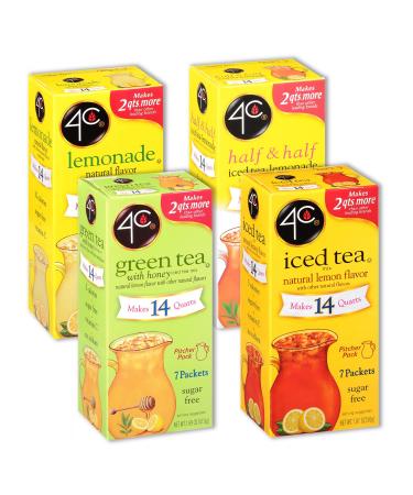 4C Green Tea Pitcher Packs 14 Quarts Sugar-Free Drink Mix - 3 Pack of 7 Count Packets - Refreshing Water Flavorings - 2 Quarts each packet - Buy Online on SooperMarket.com