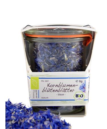 Direct & Friendly Small Gift Organic Flowers in Weckglas Plastic -free packaging Gift Small Tea Elder (Corn Flower Flower Petals)